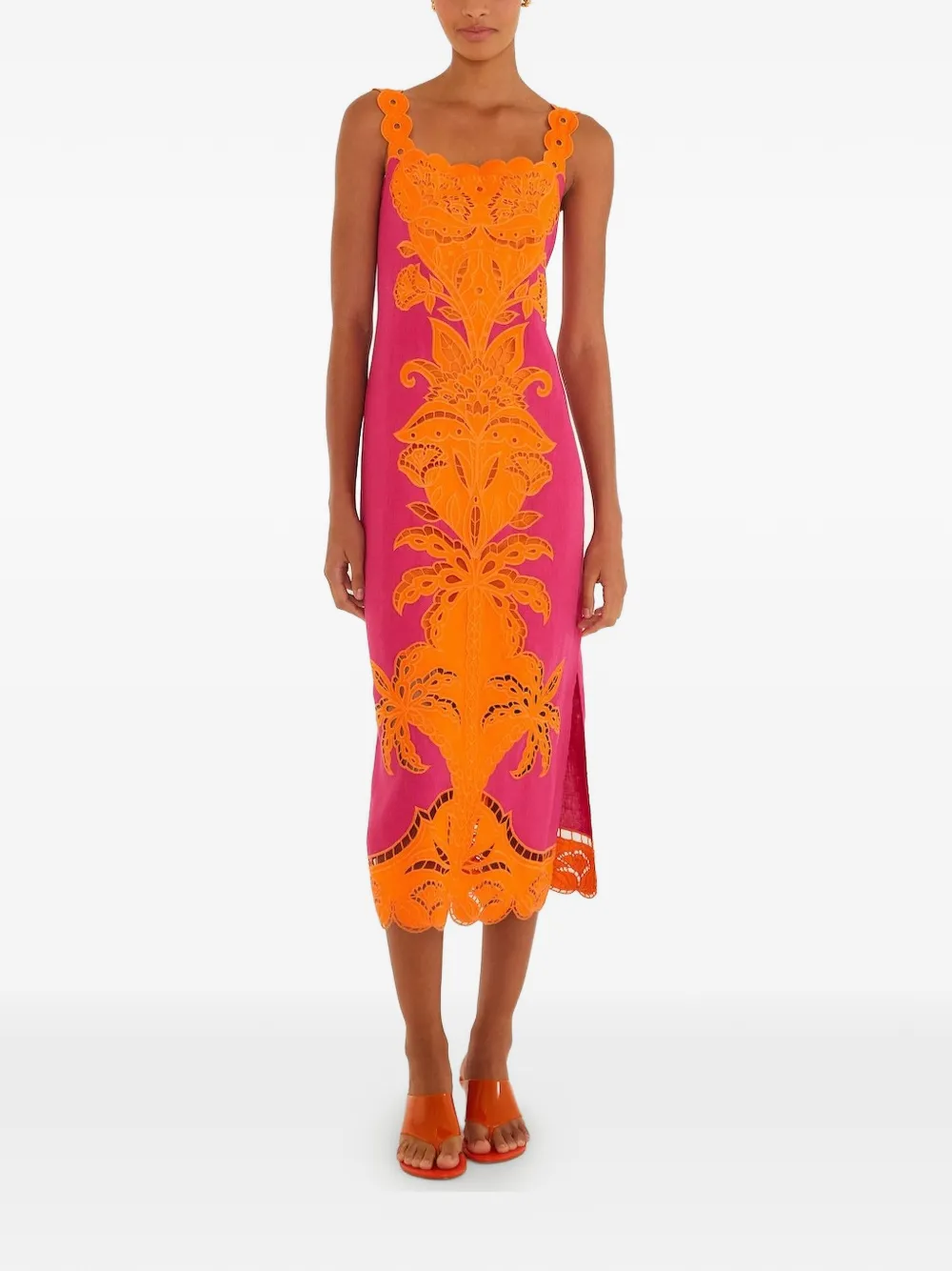 FARM Rio cut-out embroidered dress - Rosa