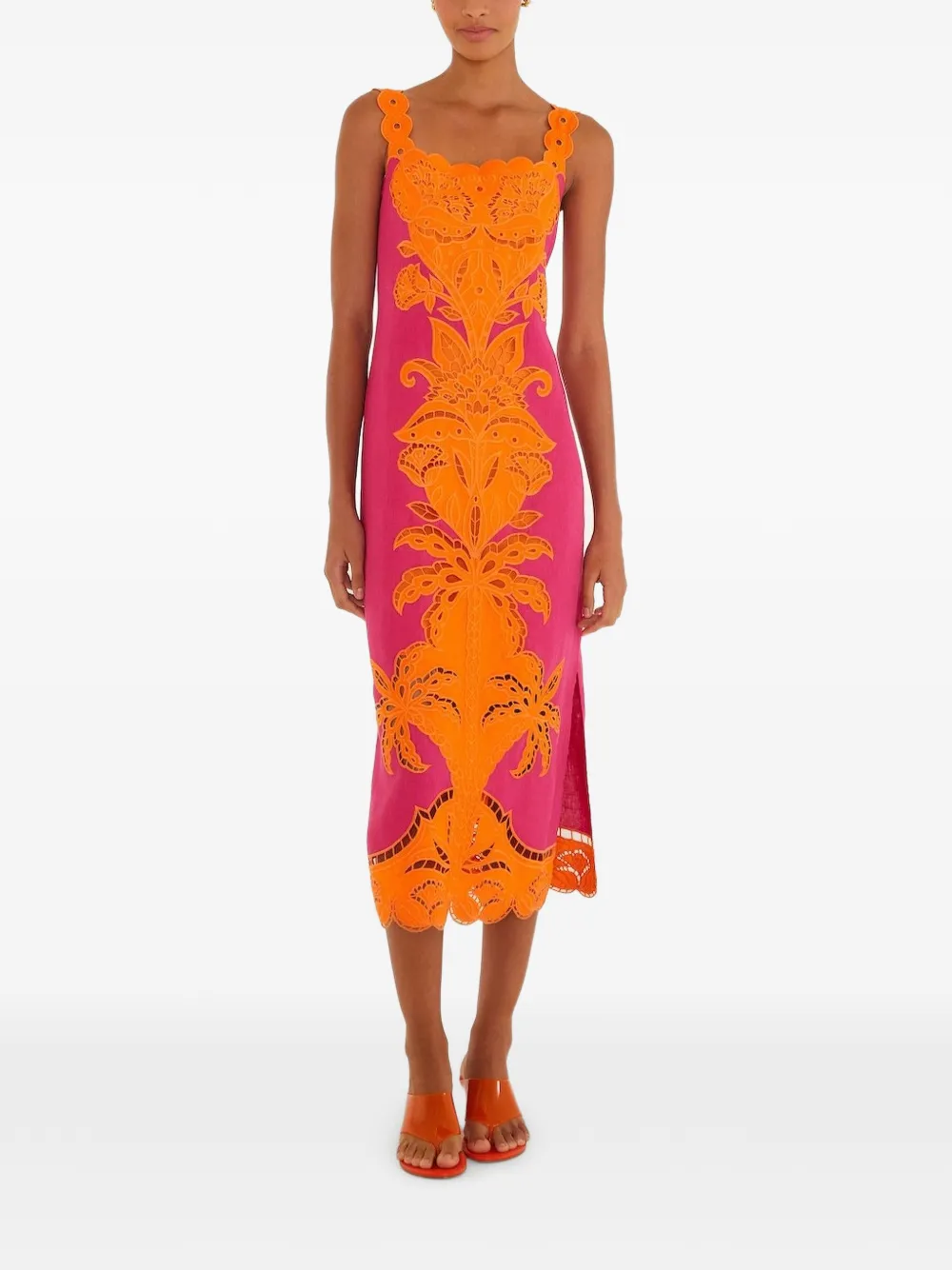FARM Rio cut-out embroidered dress - Rosa