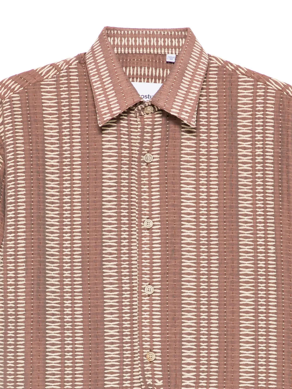  Costumein Buttoned Pattern Shirt - Brown 
