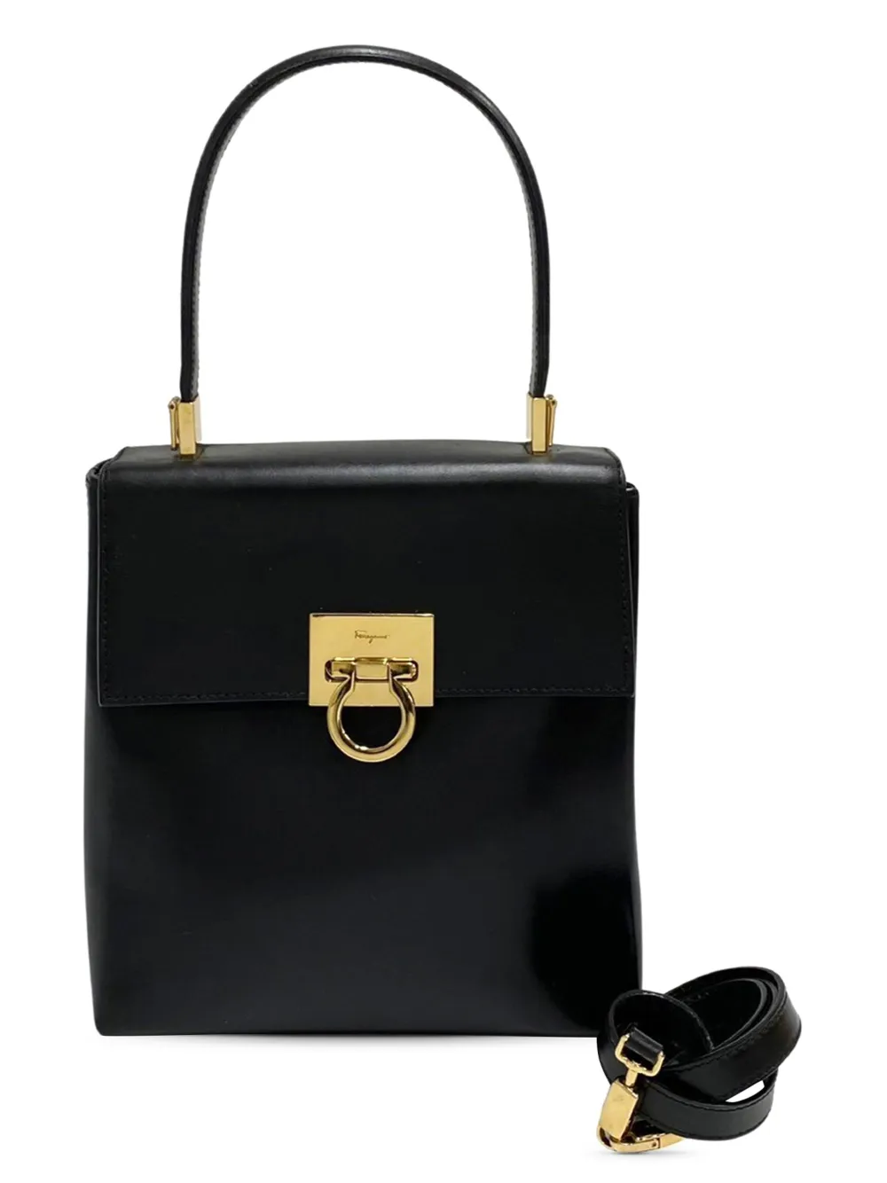 Ferragamo Pre-Owned 2010-2025 Small Leather Gancini Iconic Top Handle Bag satchel - Nero