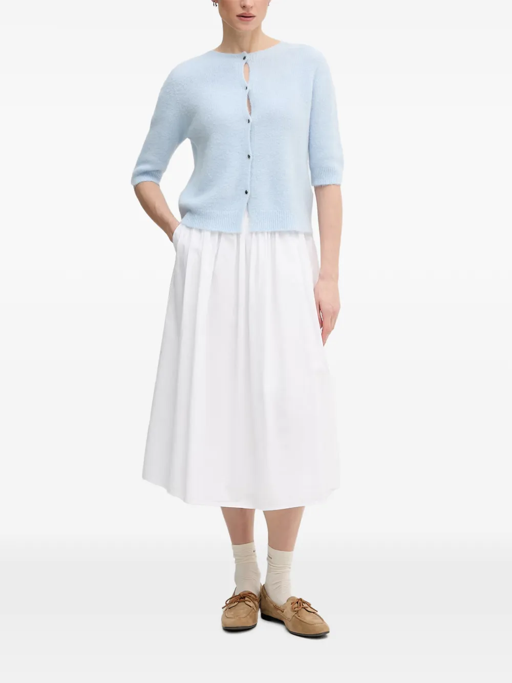 OUI gathered midi skirt Wit