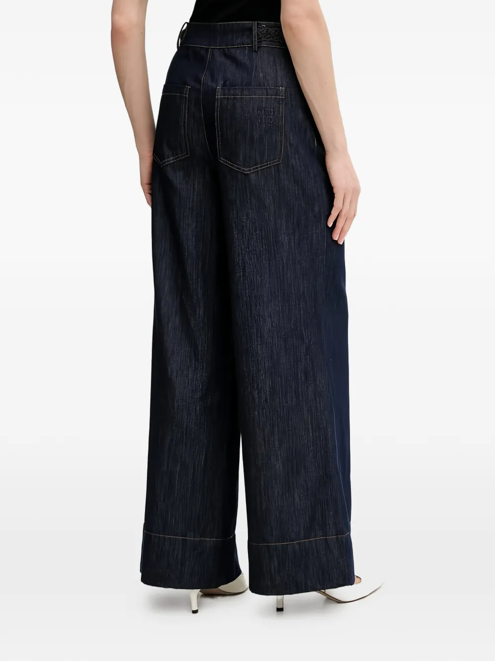  Oui Vaqueros Con Diseño Trenzado - Azul 