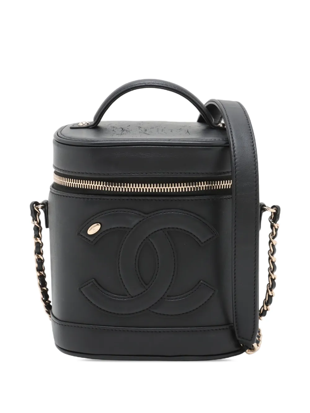 CHANEL Pre-Owned 2019 Lambskin CC Mania Case vanity bag - Nero