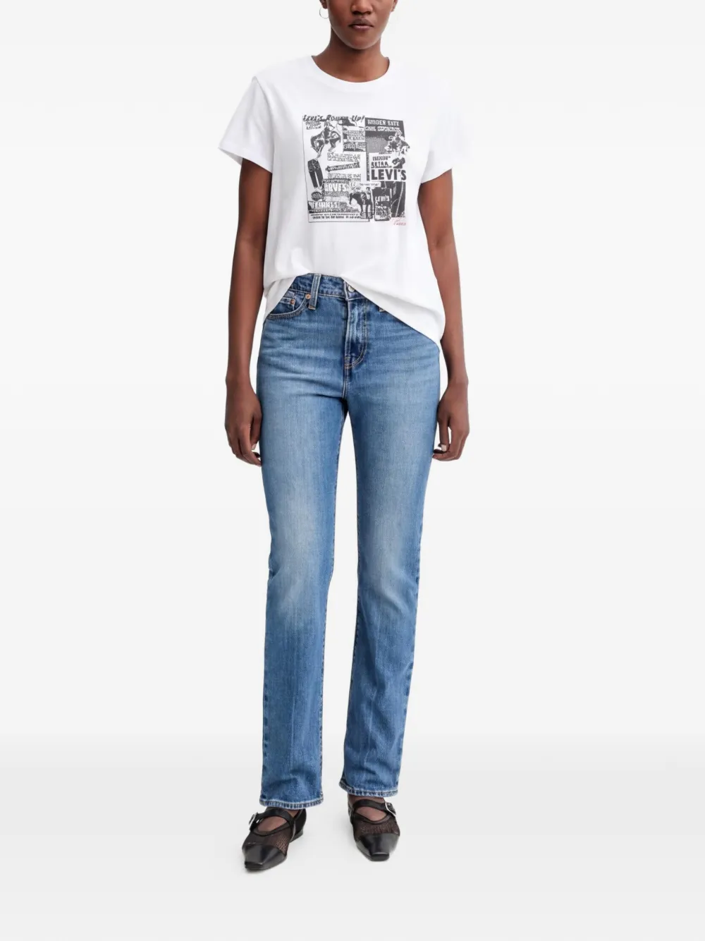 Levi's WEDGIE katoenen denim jeans Blauw