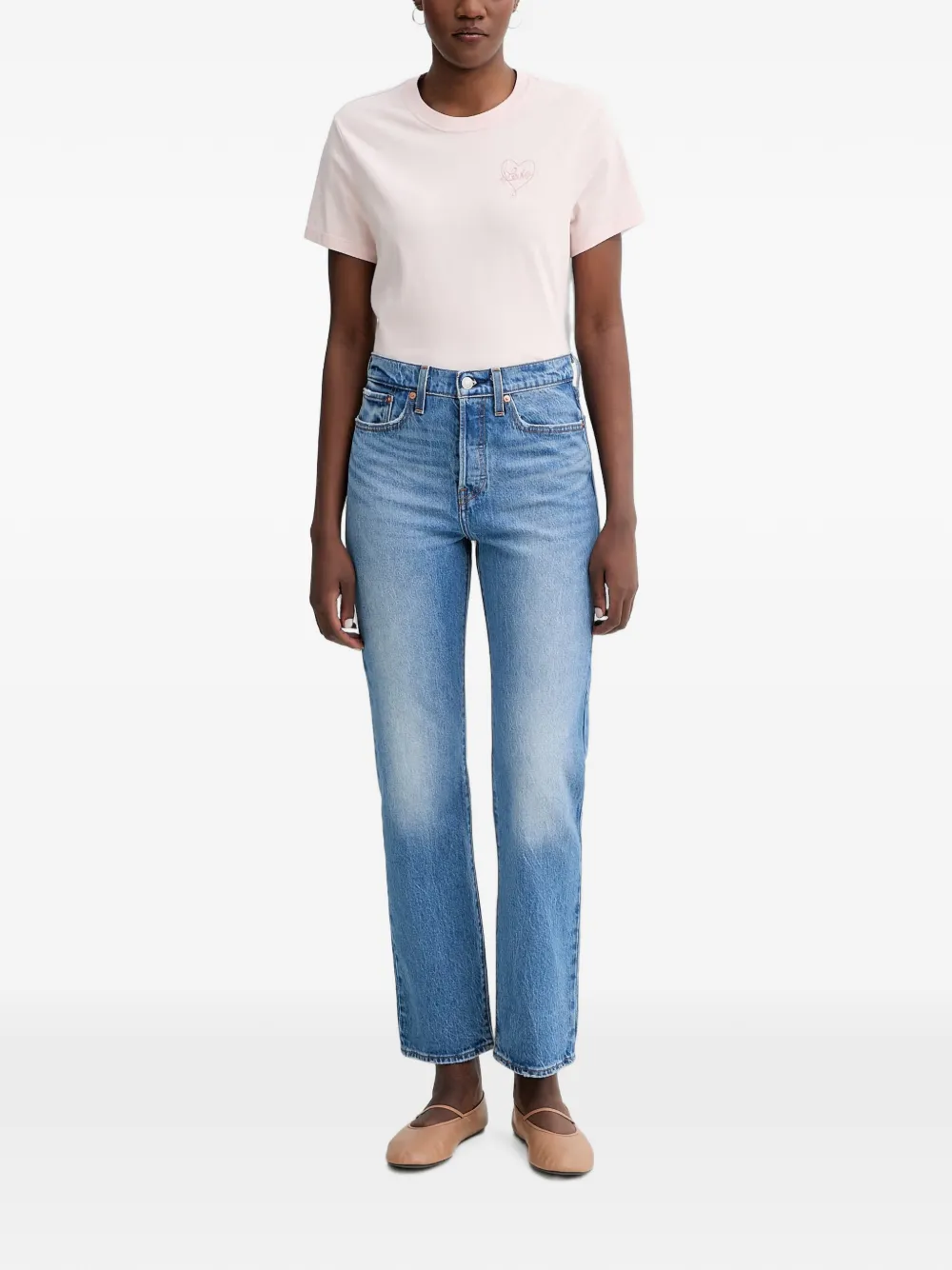 Levi's Wedgie jeans met vervaagd effect Blauw