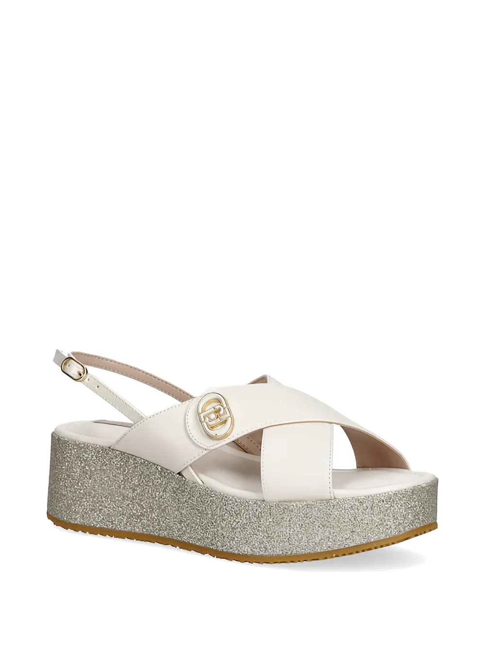 LIU JO Sandalen met gekruiste bandjes en logo Beige