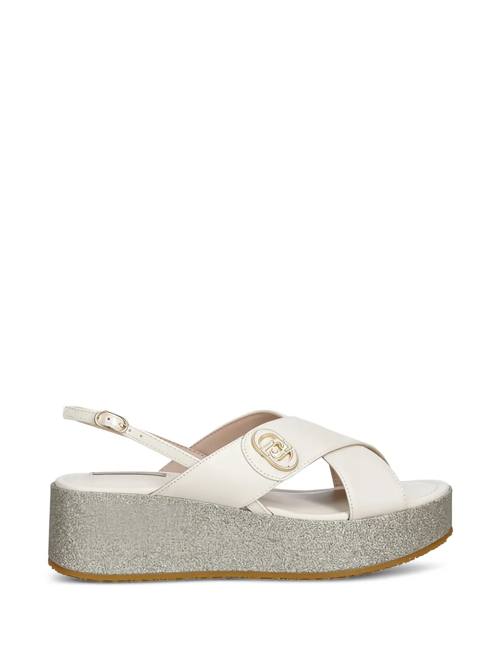 LIU JO criss-cross logo sandals - Nude