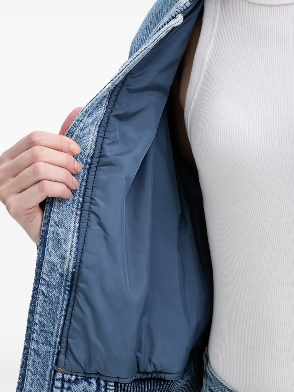 Levi's Scout Western acid-wash denim jacket Blauw