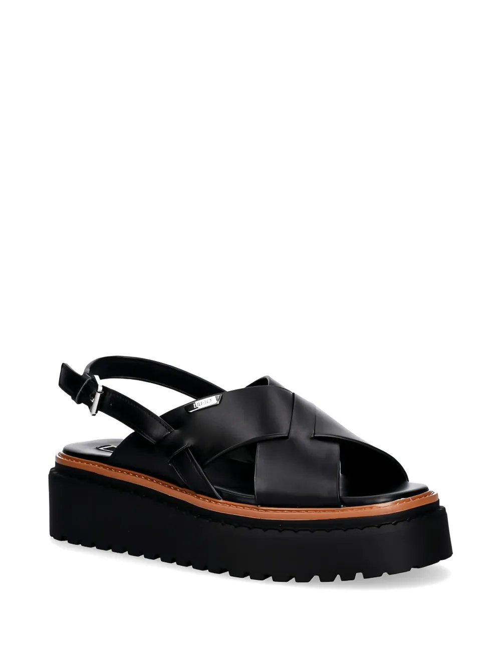 LIU JO Sandalen met plateauzool en gekruiste bandjes Zwart