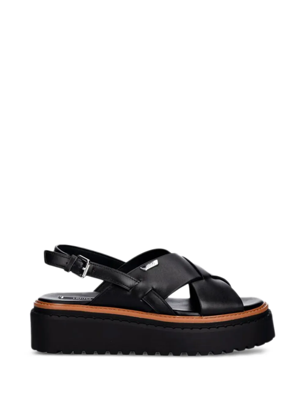 LIU JO crossover flatform sandals - Schwarz