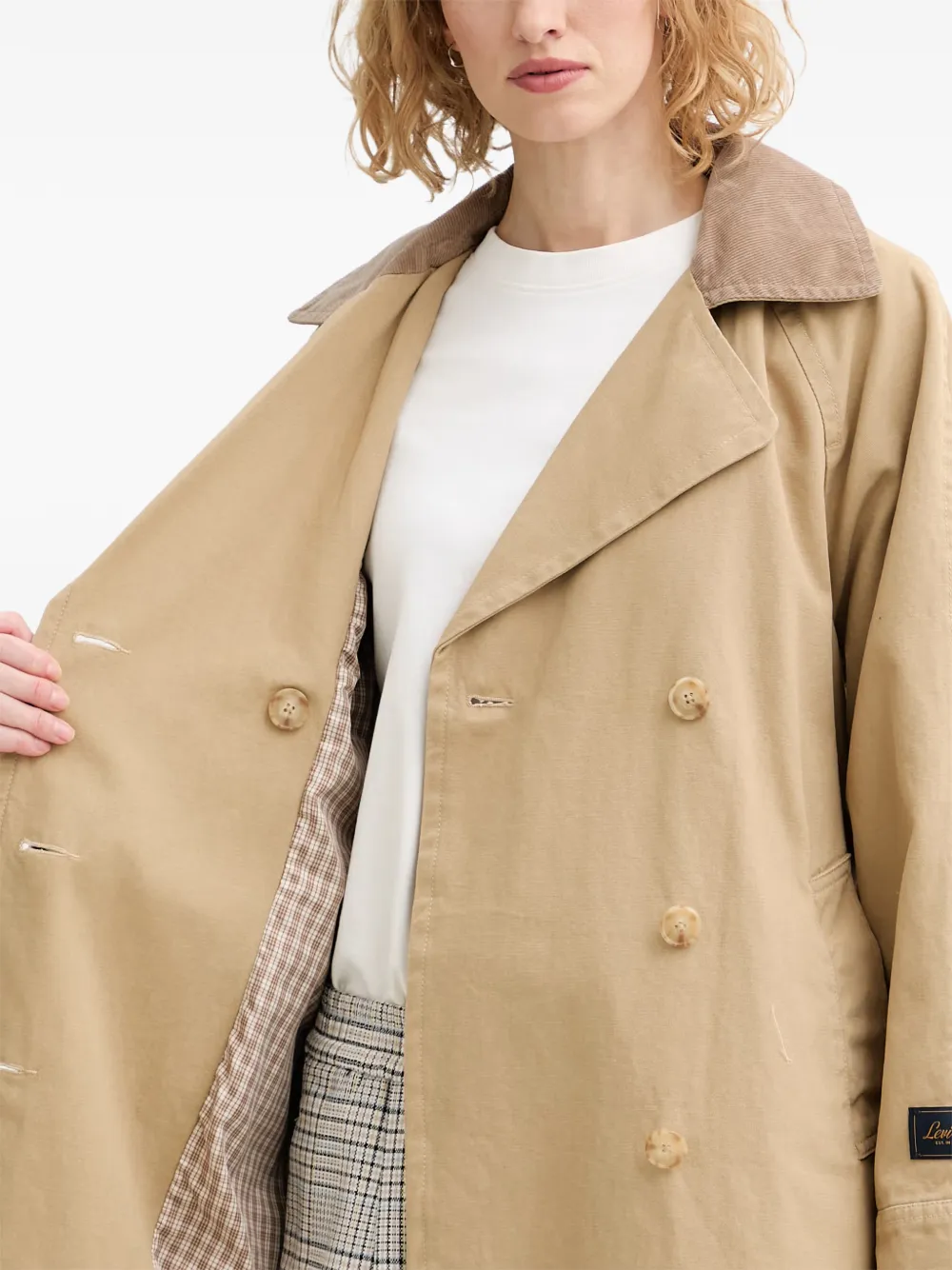 Levi's Jas met dubbele rij knopen Beige