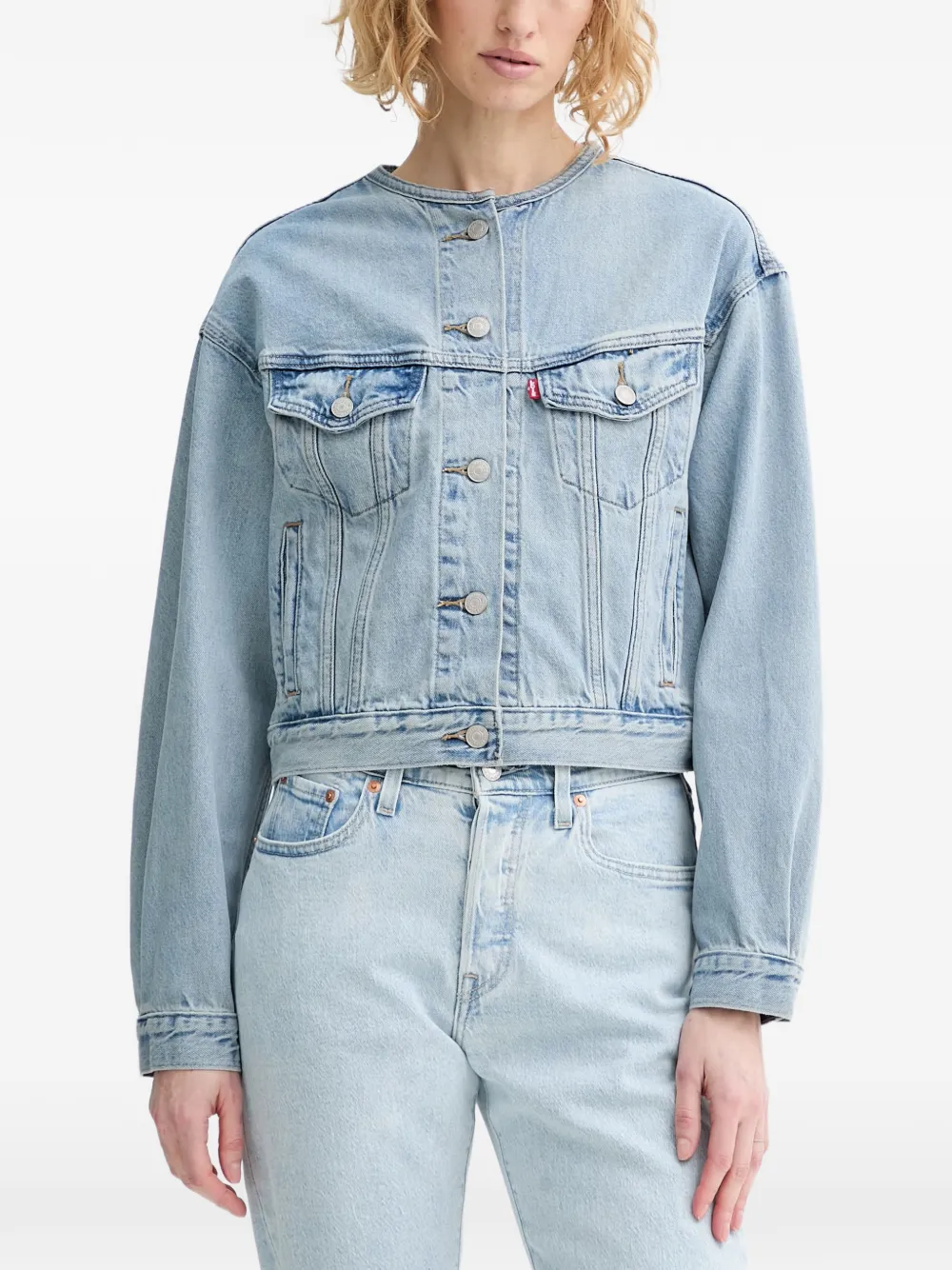 Levi's Shrunken 90s collarless denim jacket - Blu