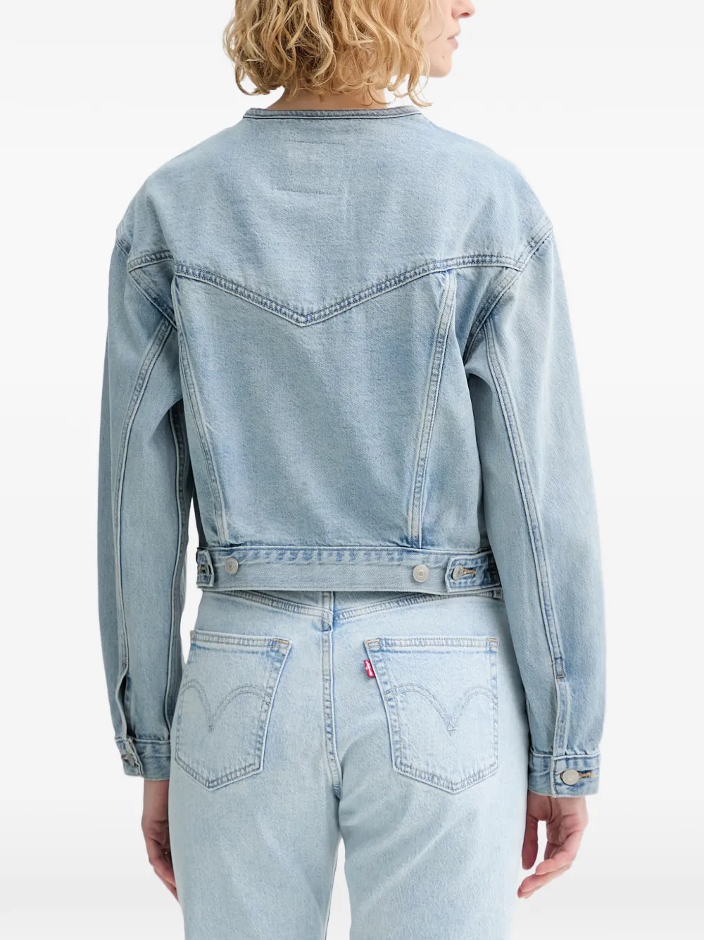 Levi's Shrunken 90s collarless denim jacket Blauw