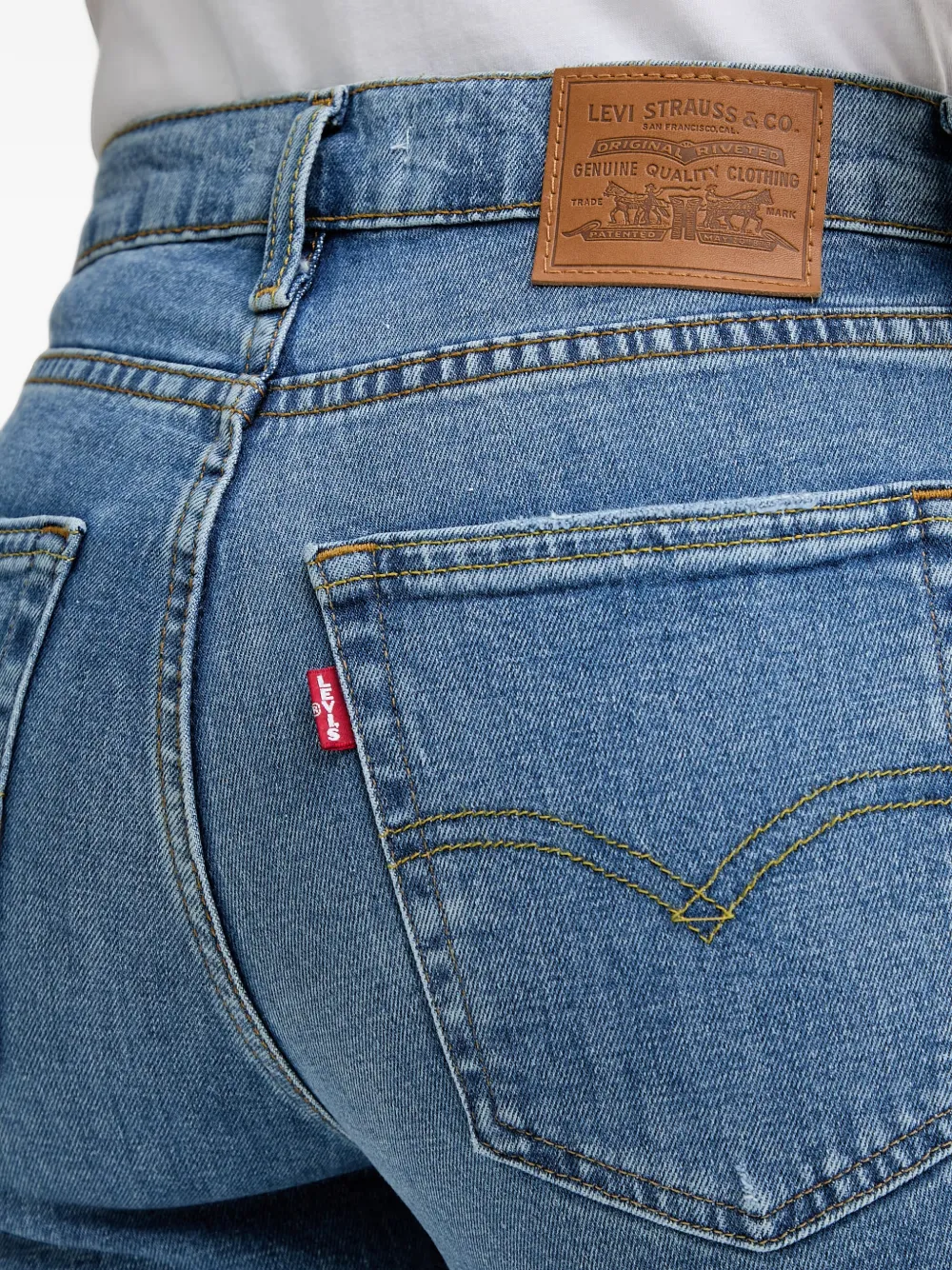 Levi's 724™ straight jeans met gerafeld effect Blauw