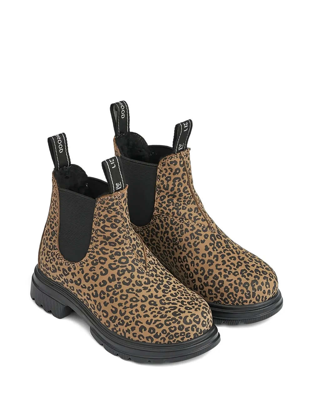 Liewood Leopard-print Pull-tab Boots In Brown