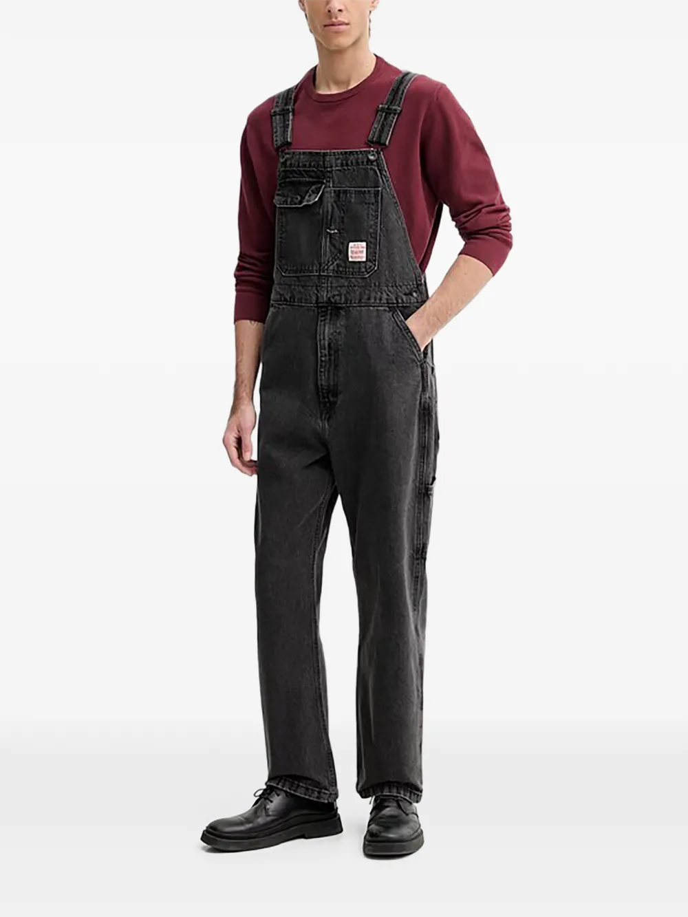 Levi's patch-pocket denim overalls