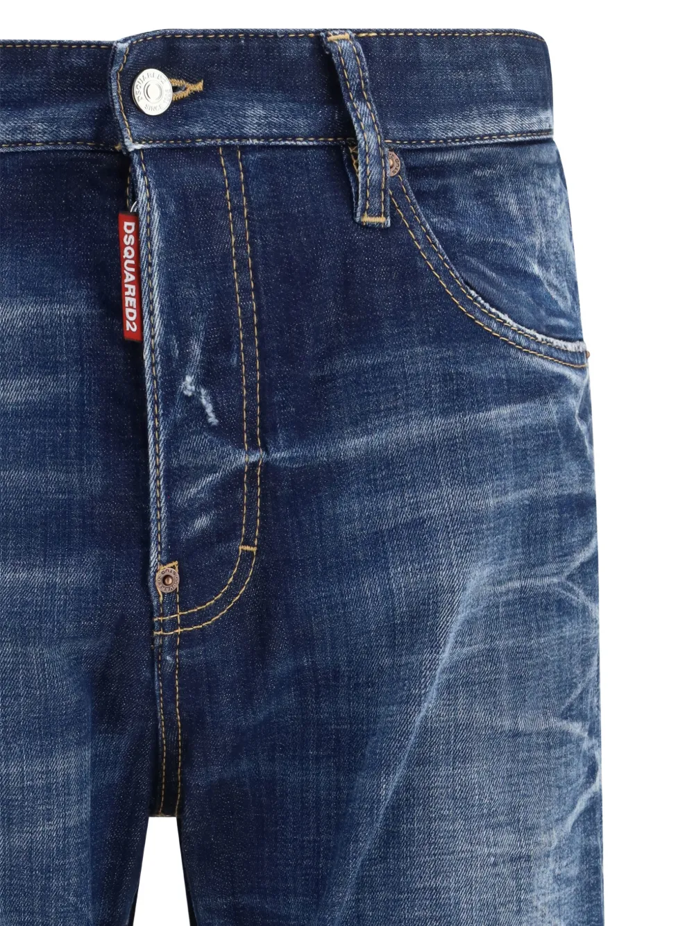 Dsquared2 Vaqueros Con Detalles Envejecidos - Azul 