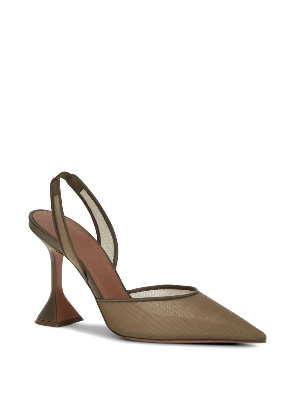 Amina Muaddi Holli slingback sandalen met mesh Groen