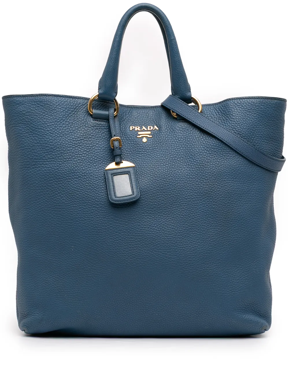 Prada Pre-Owned 2000-2025 Vitello Daino Open Convertible Tote satchel - Blu