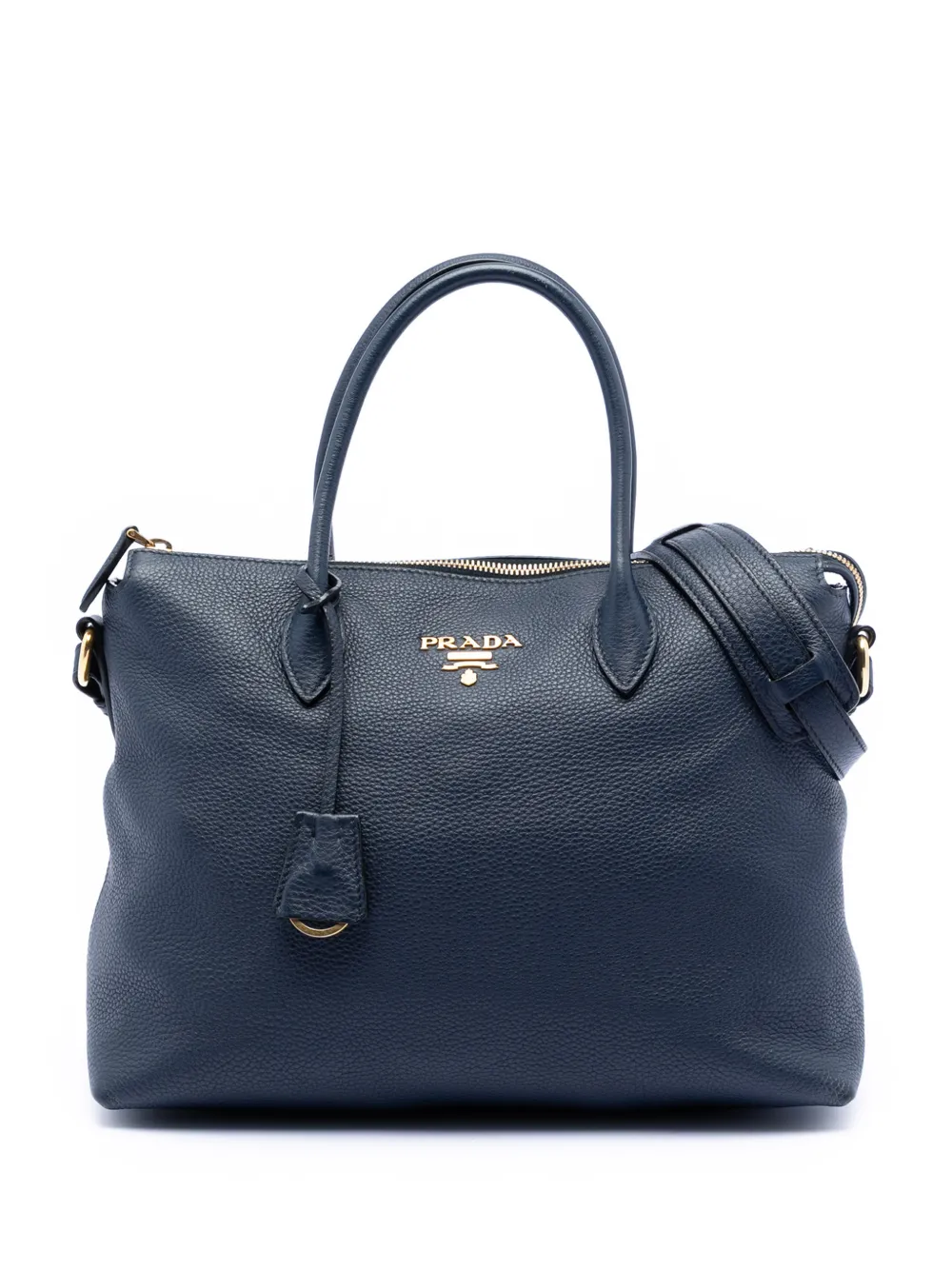 Prada Pre-Owned 2013-2025 Vitello Daino Zip Top satchel - Blu