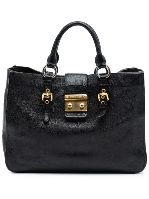 Miu Miu Pre-Owned 2010-2025 고트스킨 마드라스 사첼 백