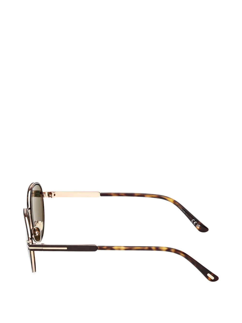 TOM FORD Eyewear Zonnebril met rond montuur Bruin