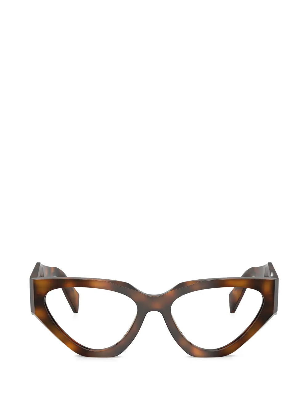 Prada Eyewear geometric-frame glasses - Marrone
