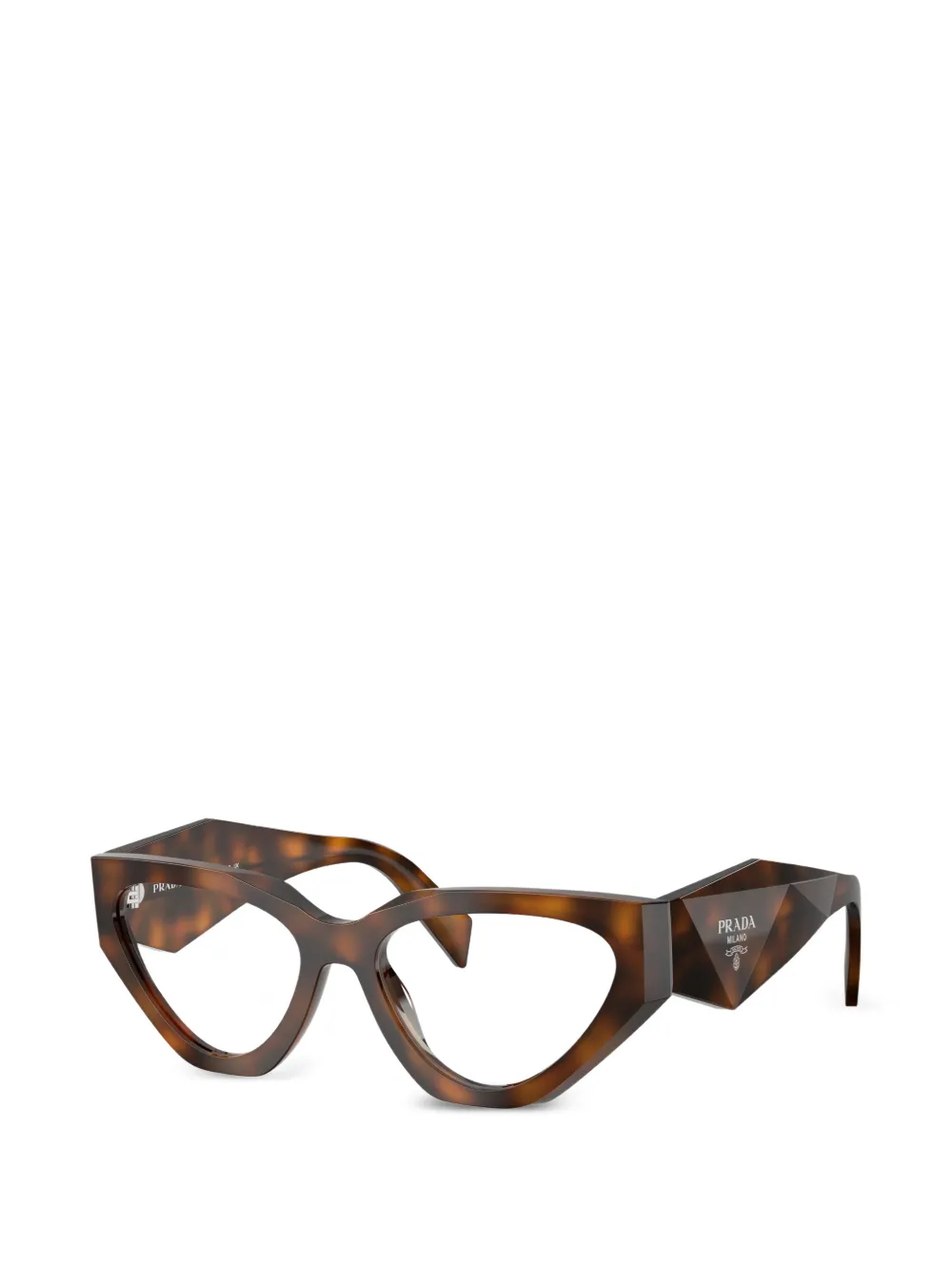  Prada Eyewear Geometric-frame Glasses - Brown 