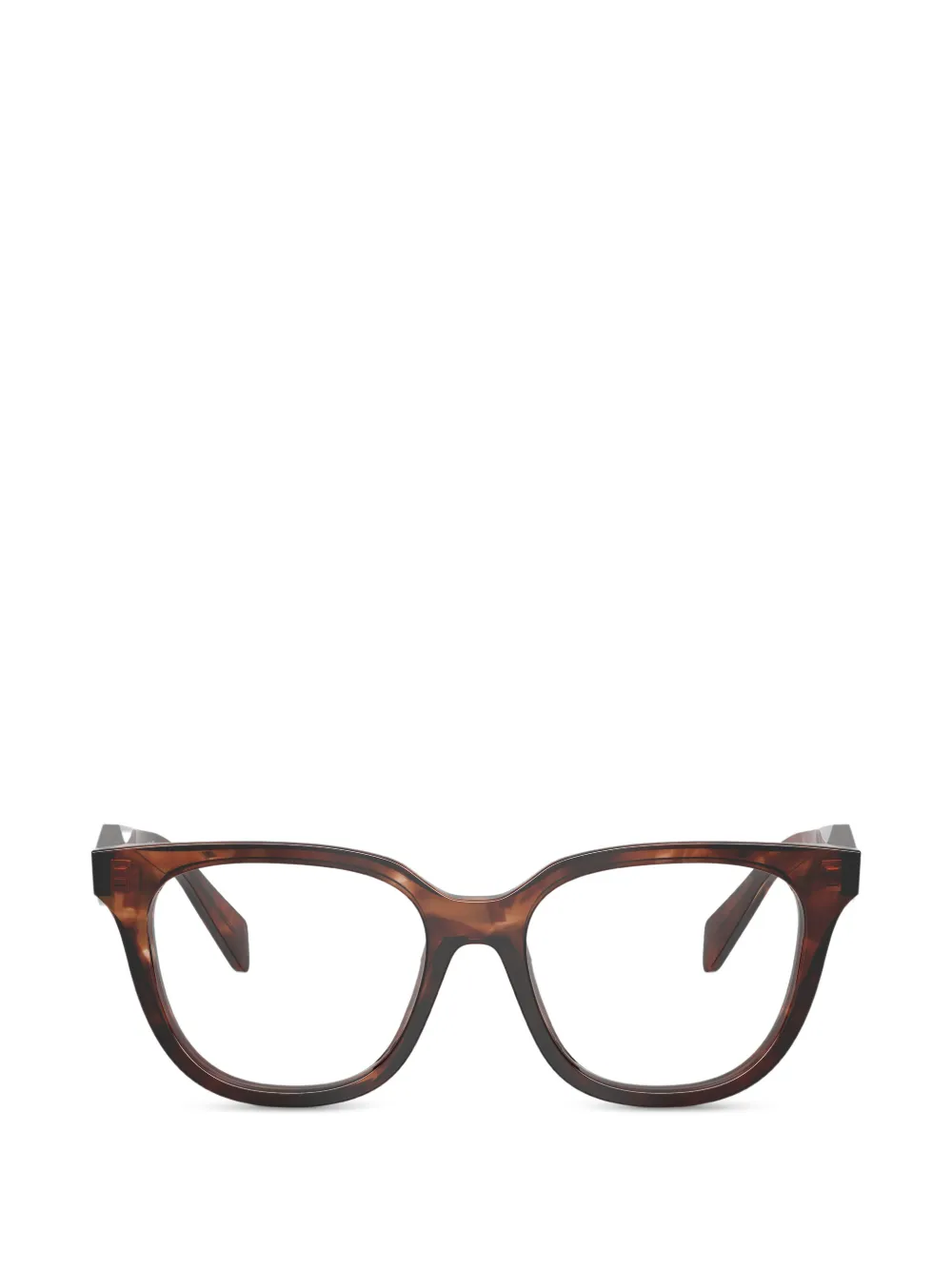 Prada Eyewear geometric-frame glasses - Marrone