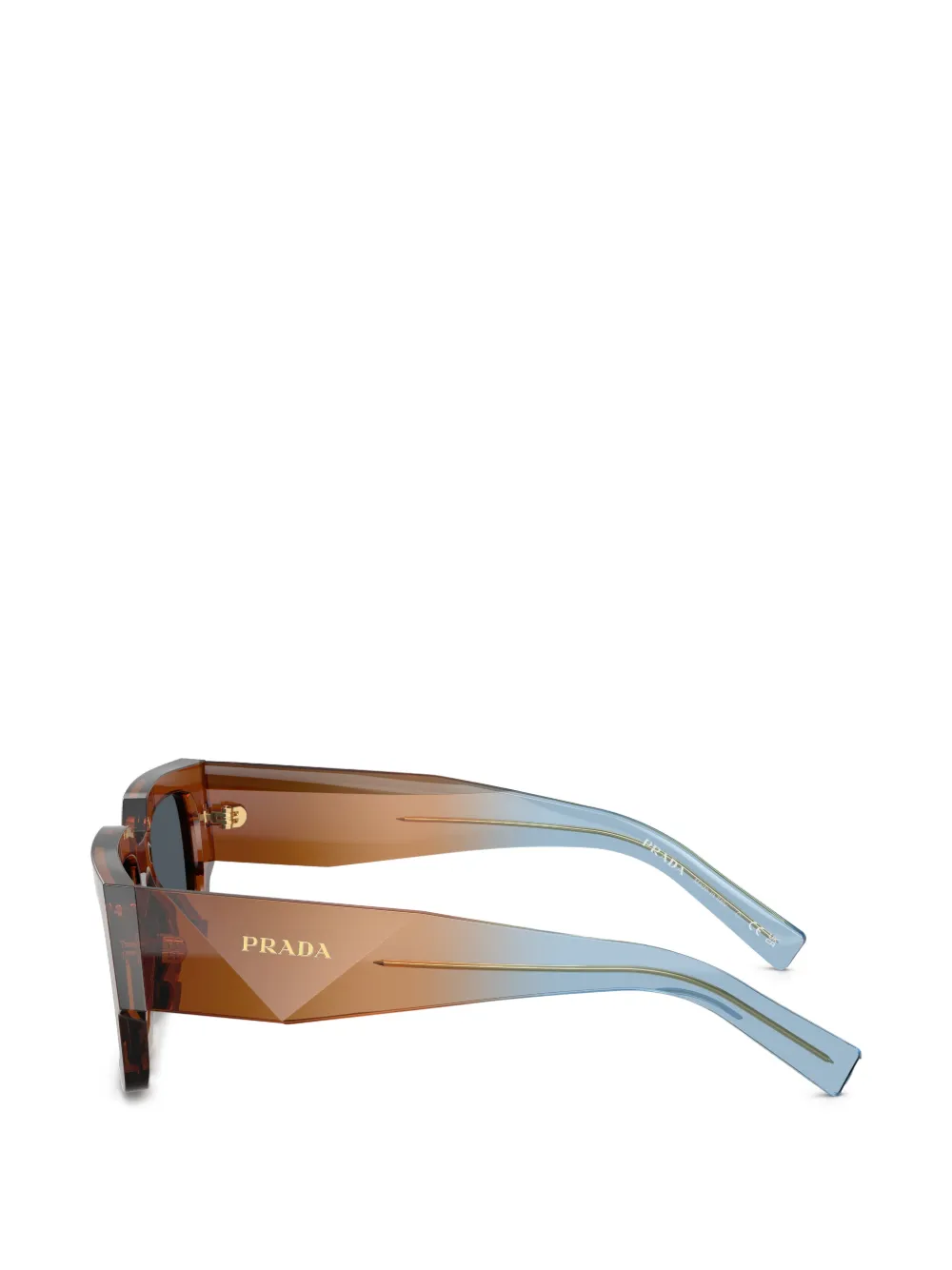Prada Eyewear Zonnebril met vierkant montuur Bruin