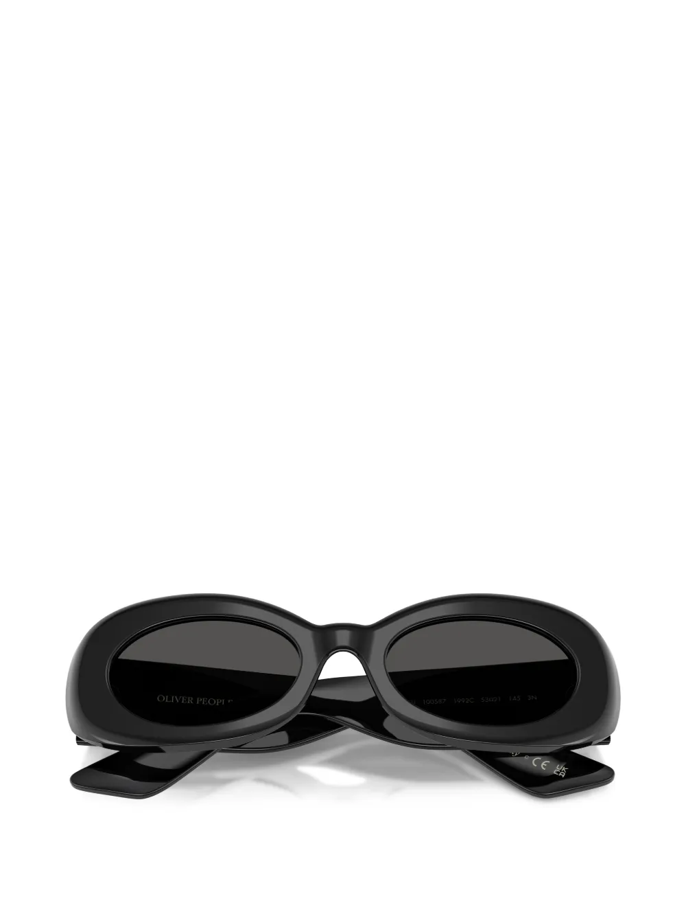 Oliver Peoples Zonnebril met ovalen montuur Zwart