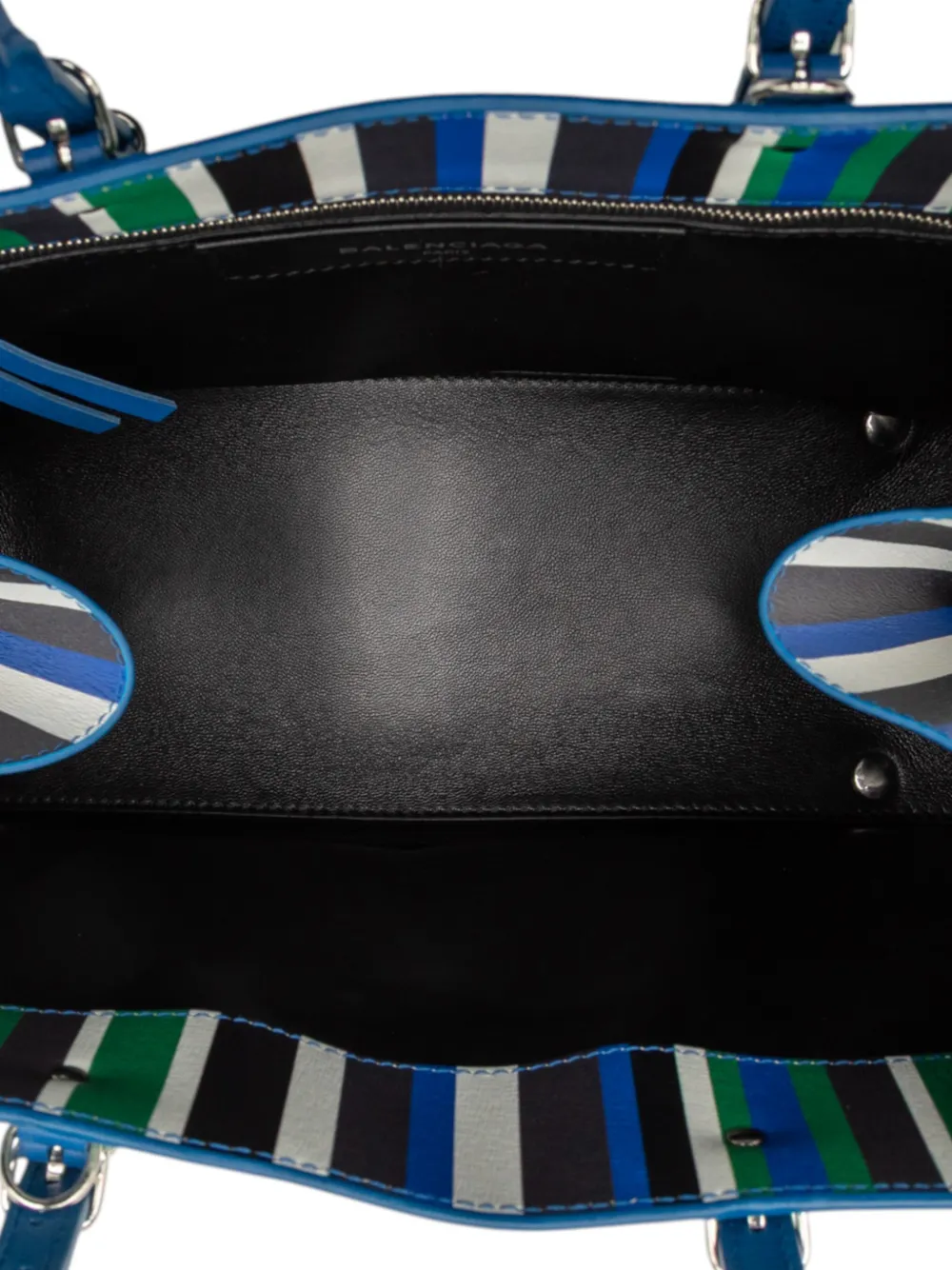 2017 Mini Leather Striped Papier A6 Zip Around Satchel