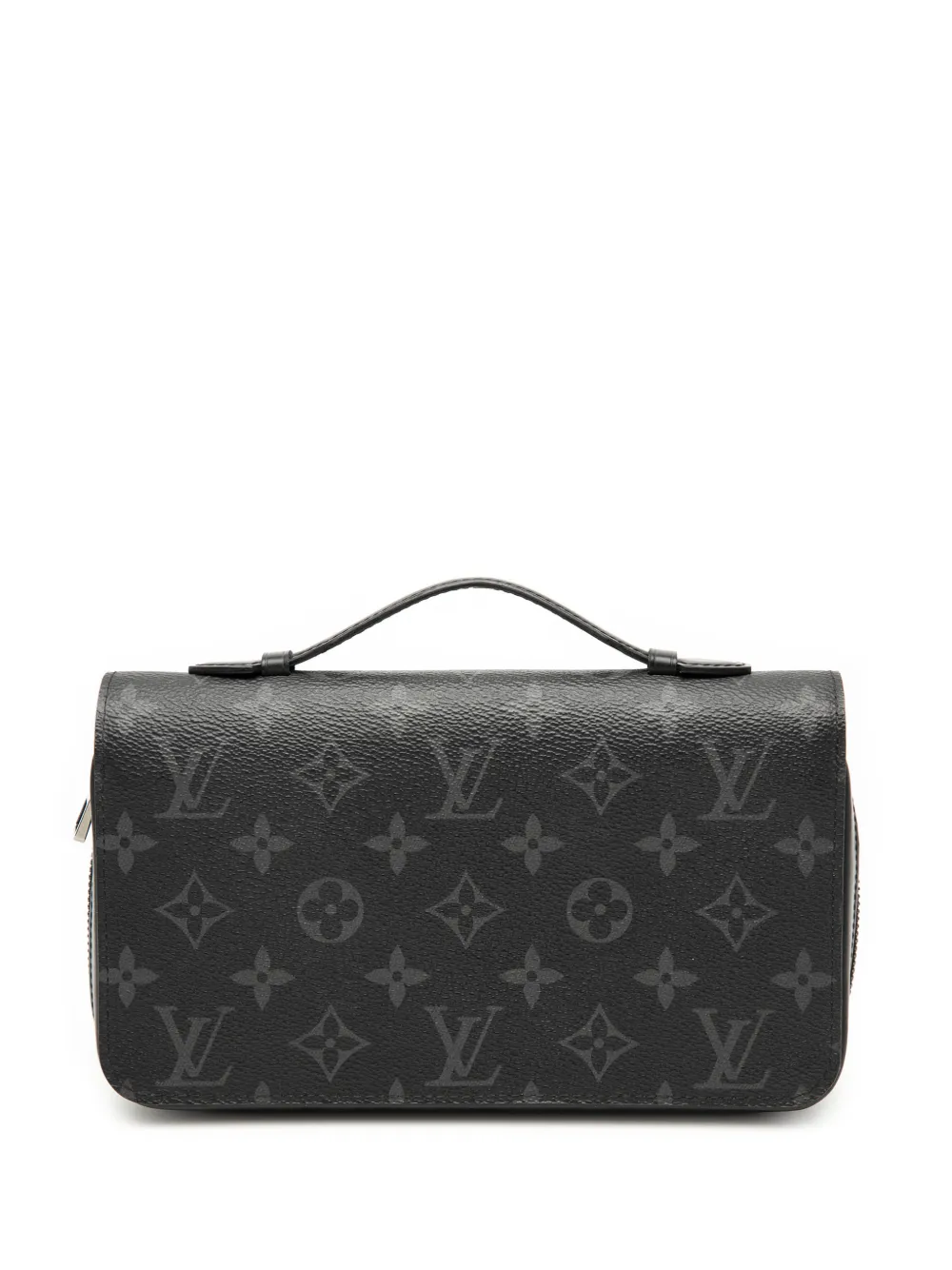 Pre-owned Louis Vuitton 2017 Monogram Eclipse Zippy Xl Wallet Long Wallets In Black