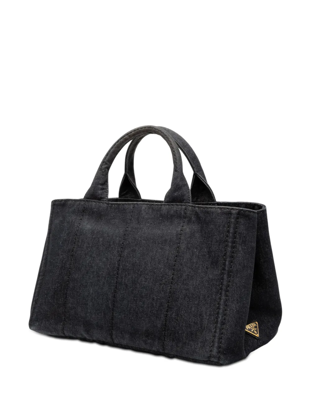  Prada Pre-owned 2013-2025 Denim Canapa Logo Satchel - Grey 