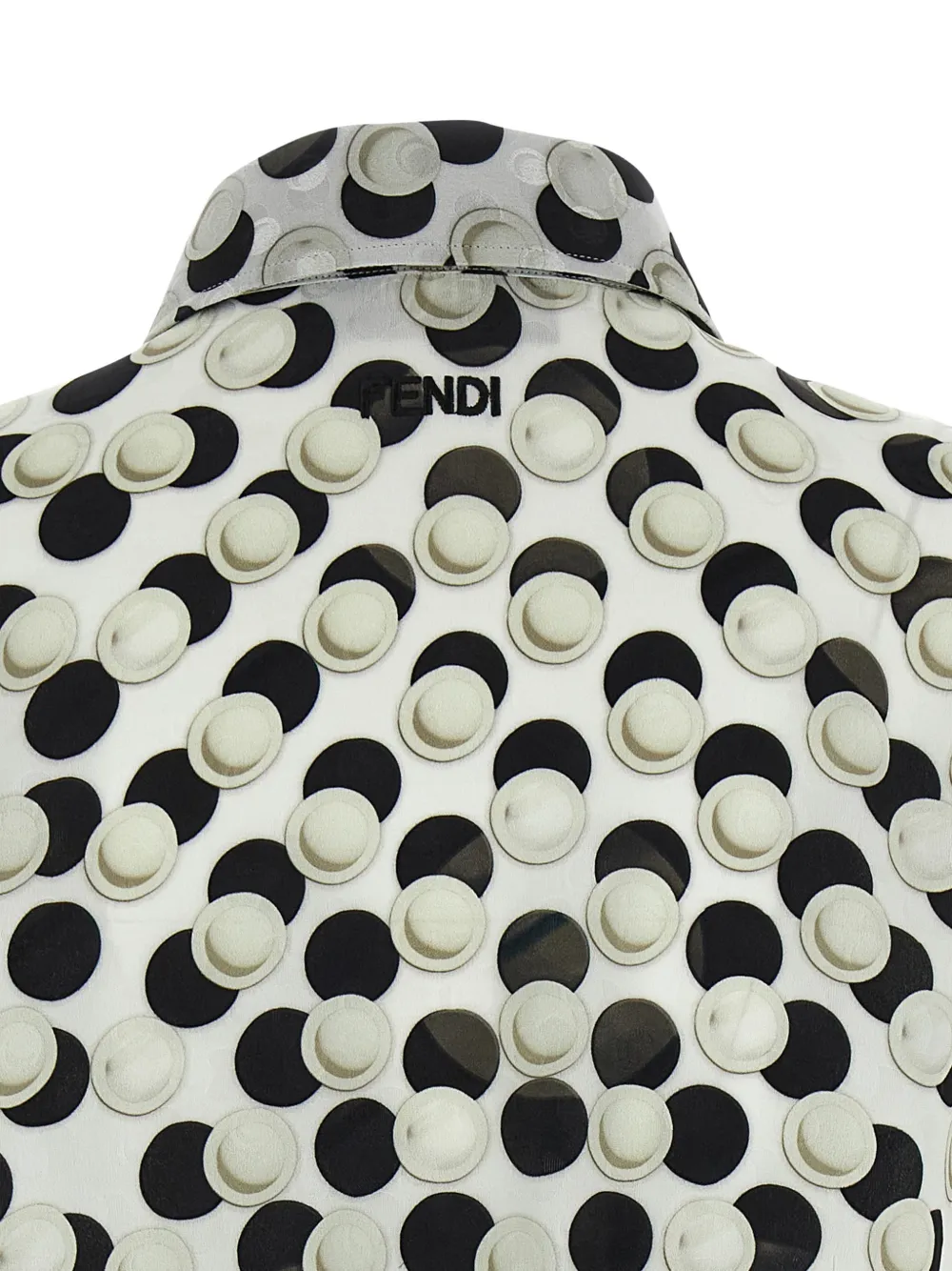 jacquard polka dot silk top