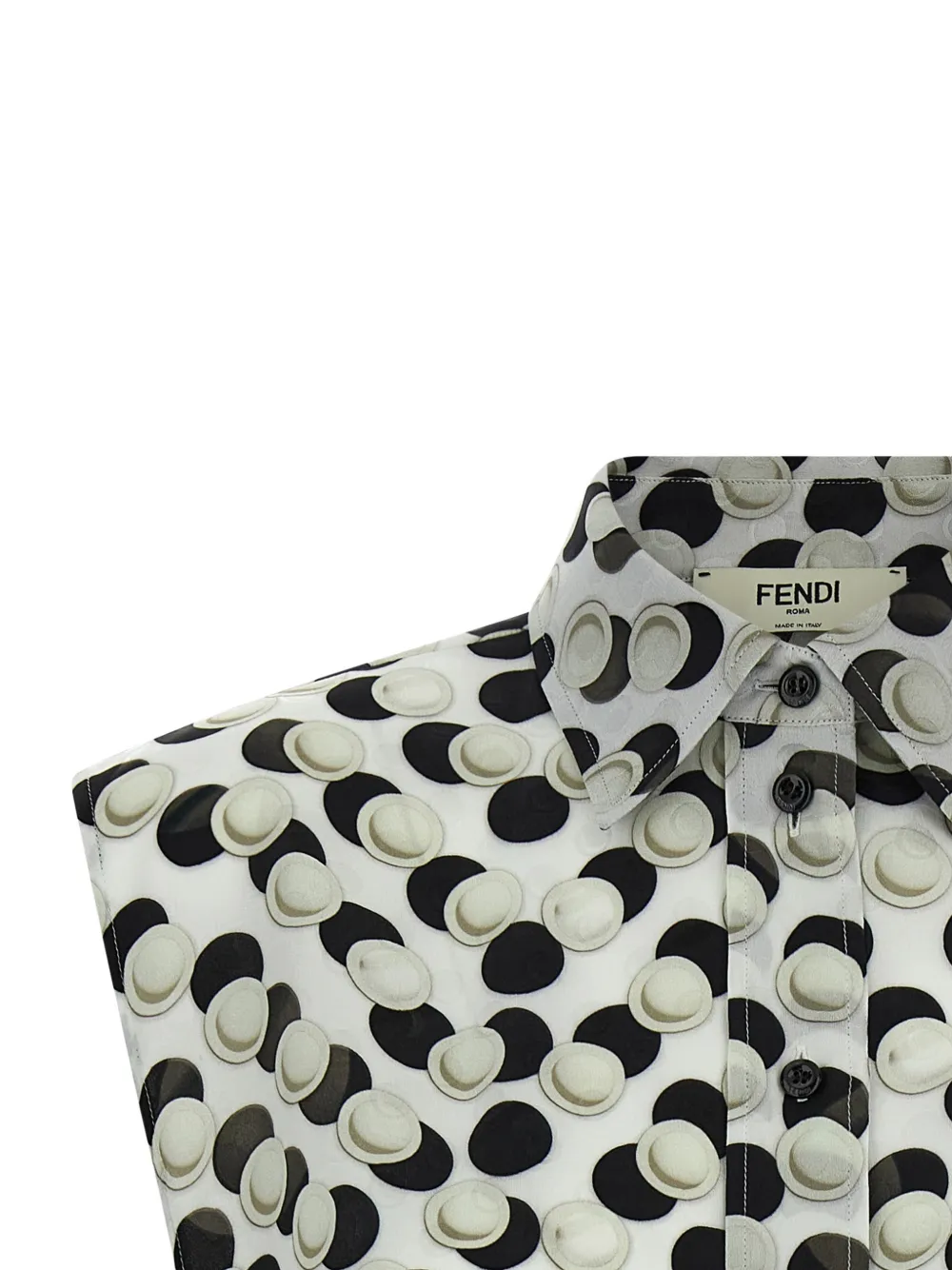 jacquard polka dot silk top