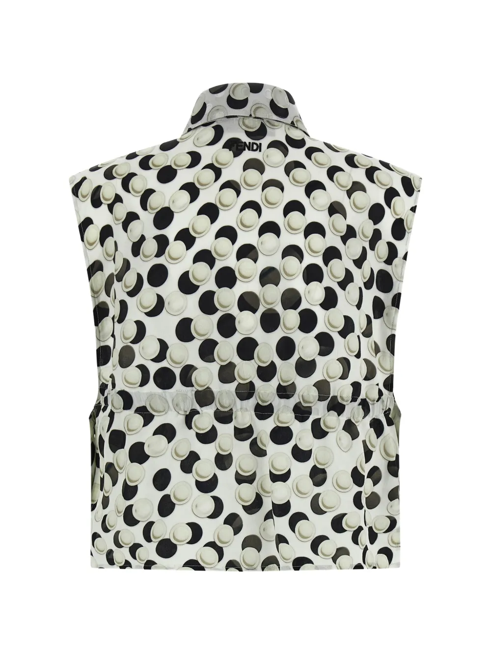 jacquard polka dot silk top