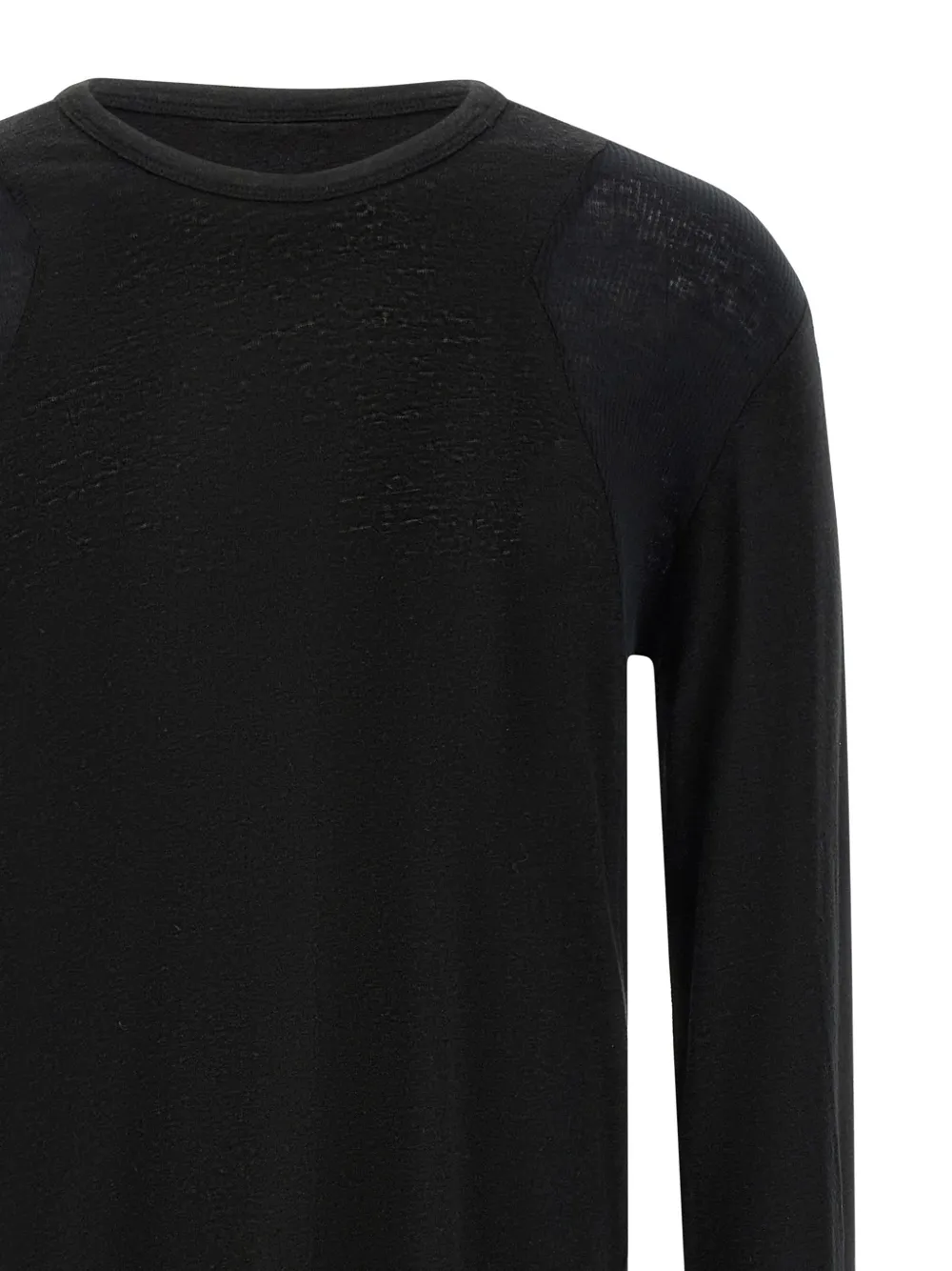 Thom Krom Geribbeld gerafeld T-shirt Zwart