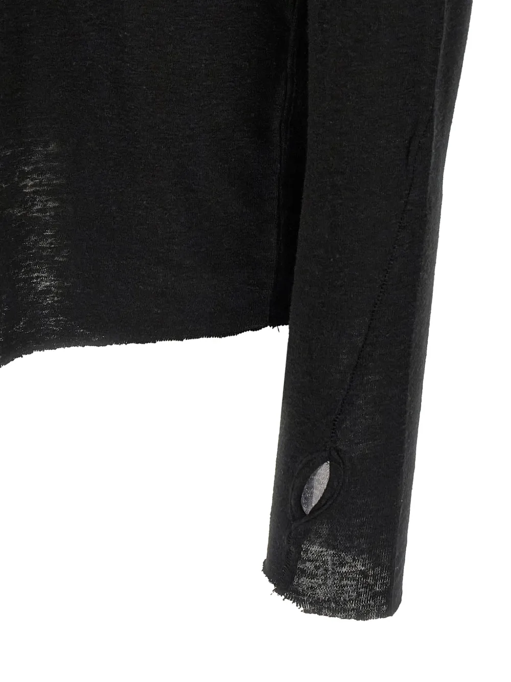 Thom Krom Geribbeld gerafeld T-shirt Zwart