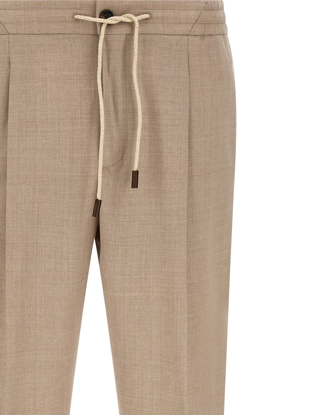 Incotex Modello pantalon met plooien en trekkoord Beige
