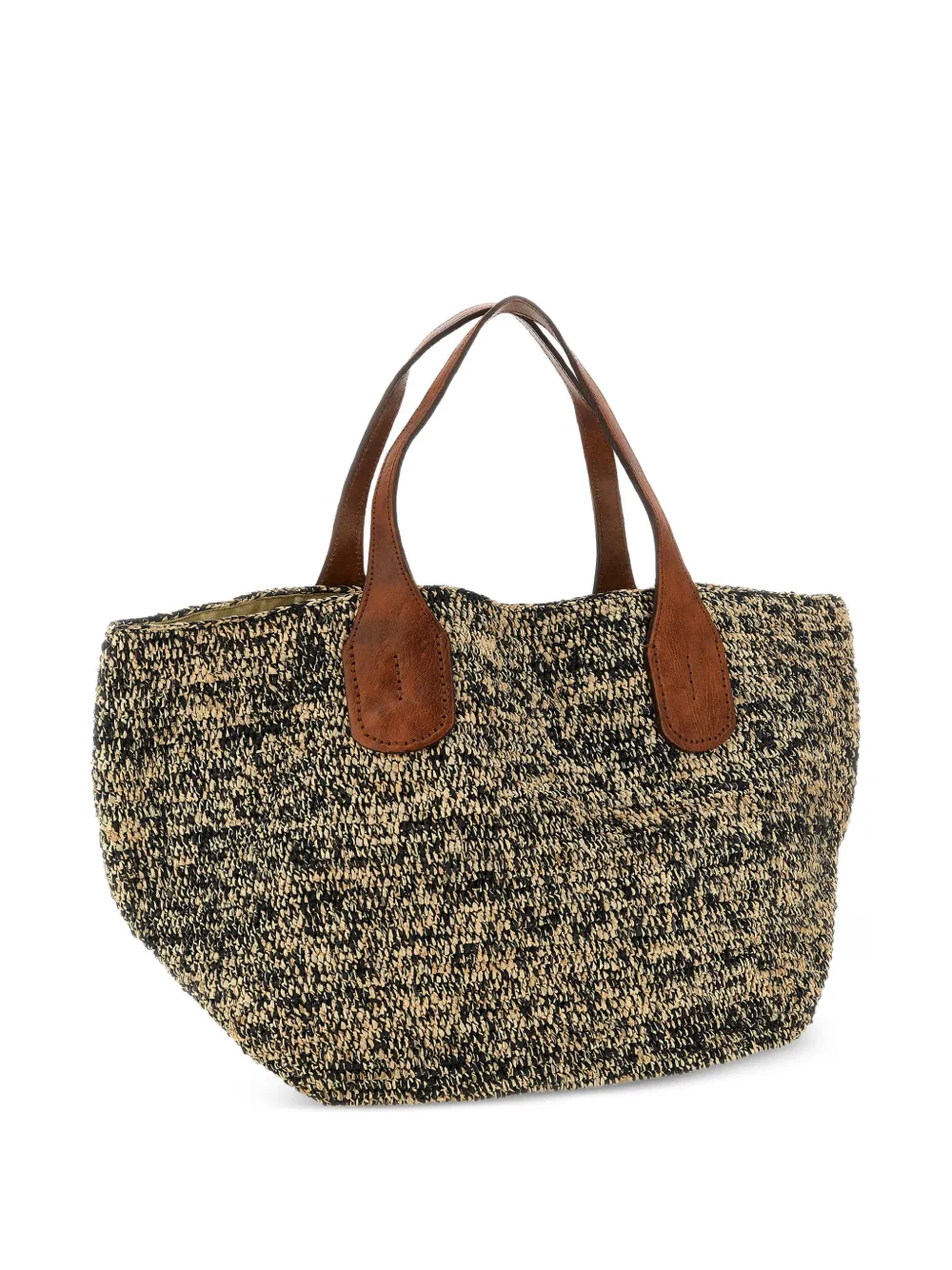  Ibeliv Raffia Handle Tote Bag - Black 