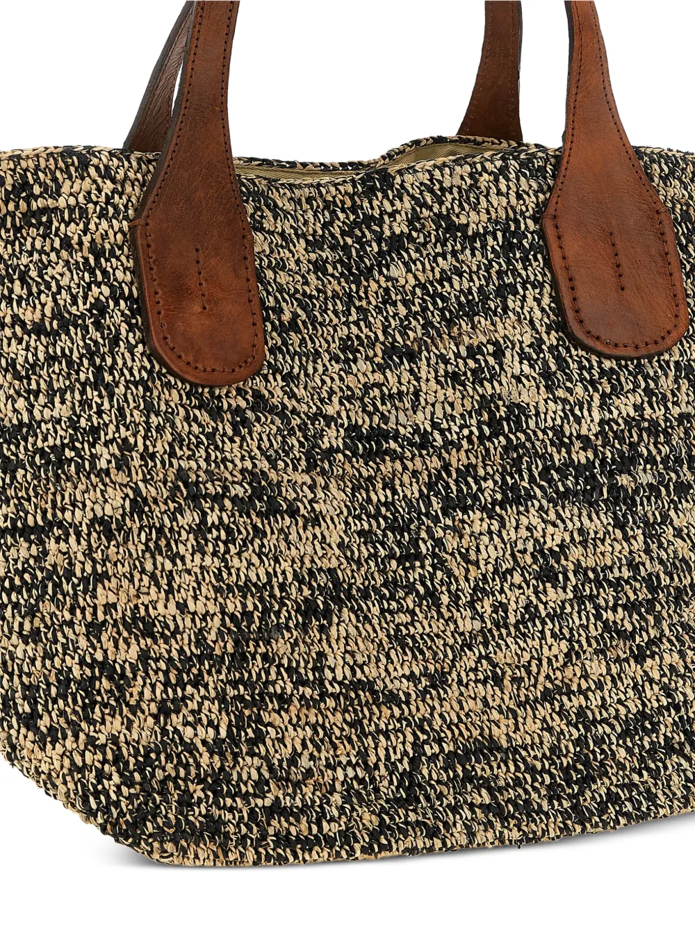  Ibeliv Raffia Handle Tote Bag - Black 