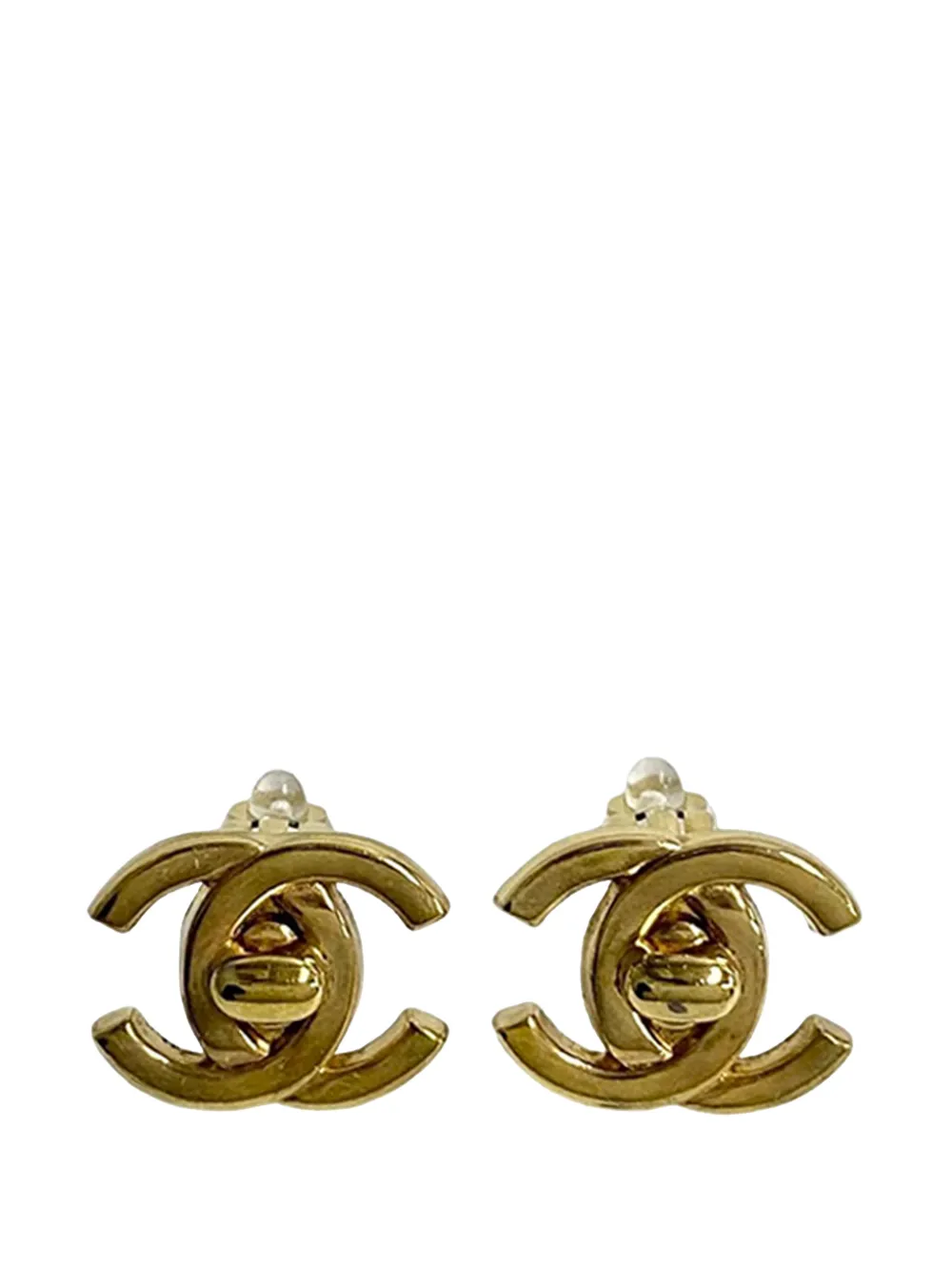 CHANEL Pre-Owned 1996 Gold Plated CC Turnlock Clip On Earrings costume earrings - Oro