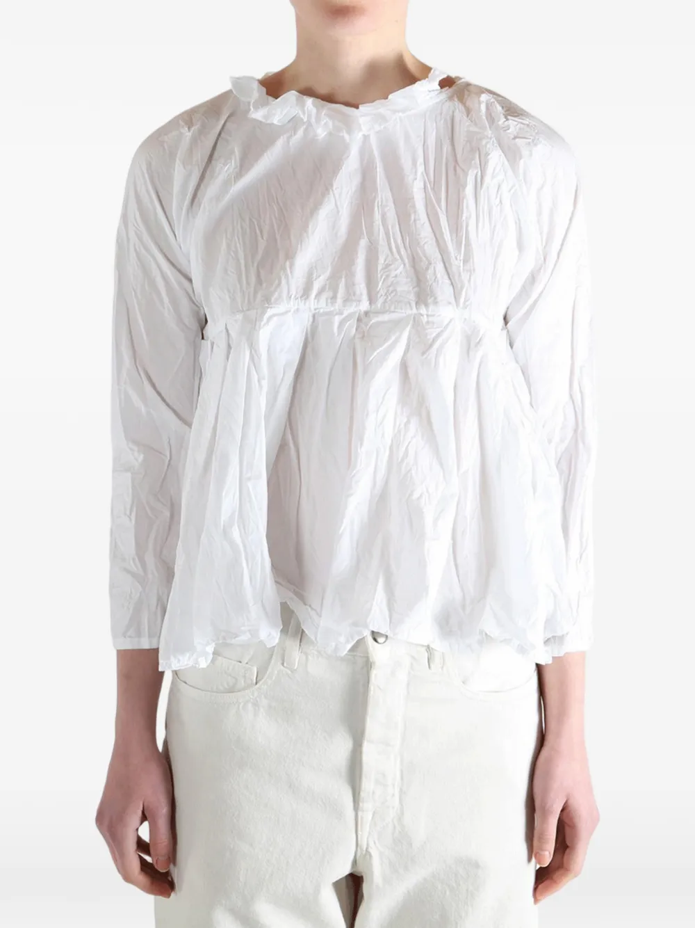 Daniela Gregis ruffled cotton shirt - Bianco
