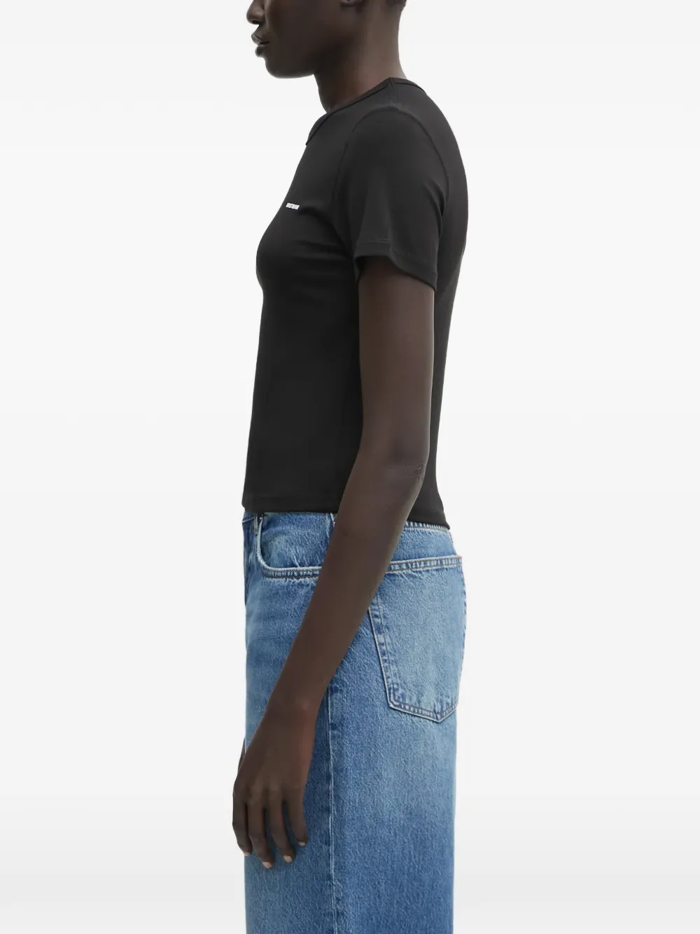 WRSTBHVR Janina geribbeld T-shirt Zwart