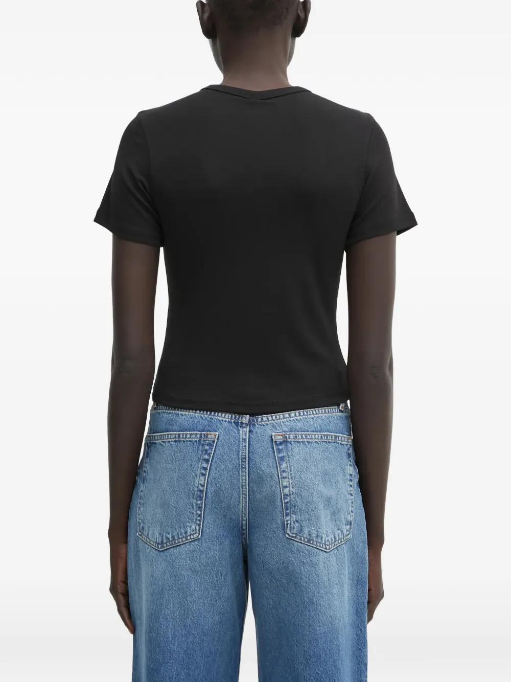 WRSTBHVR Janina geribbeld T-shirt Zwart