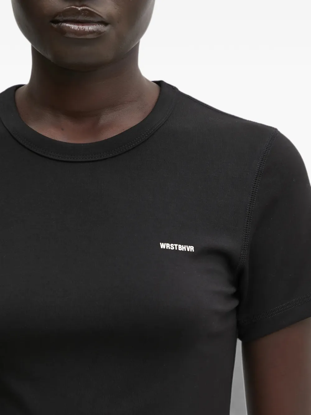 WRSTBHVR Janina geribbeld T-shirt Zwart