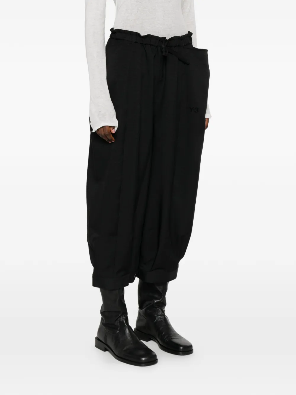 Y-3 Culotte met trekkoord Zwart