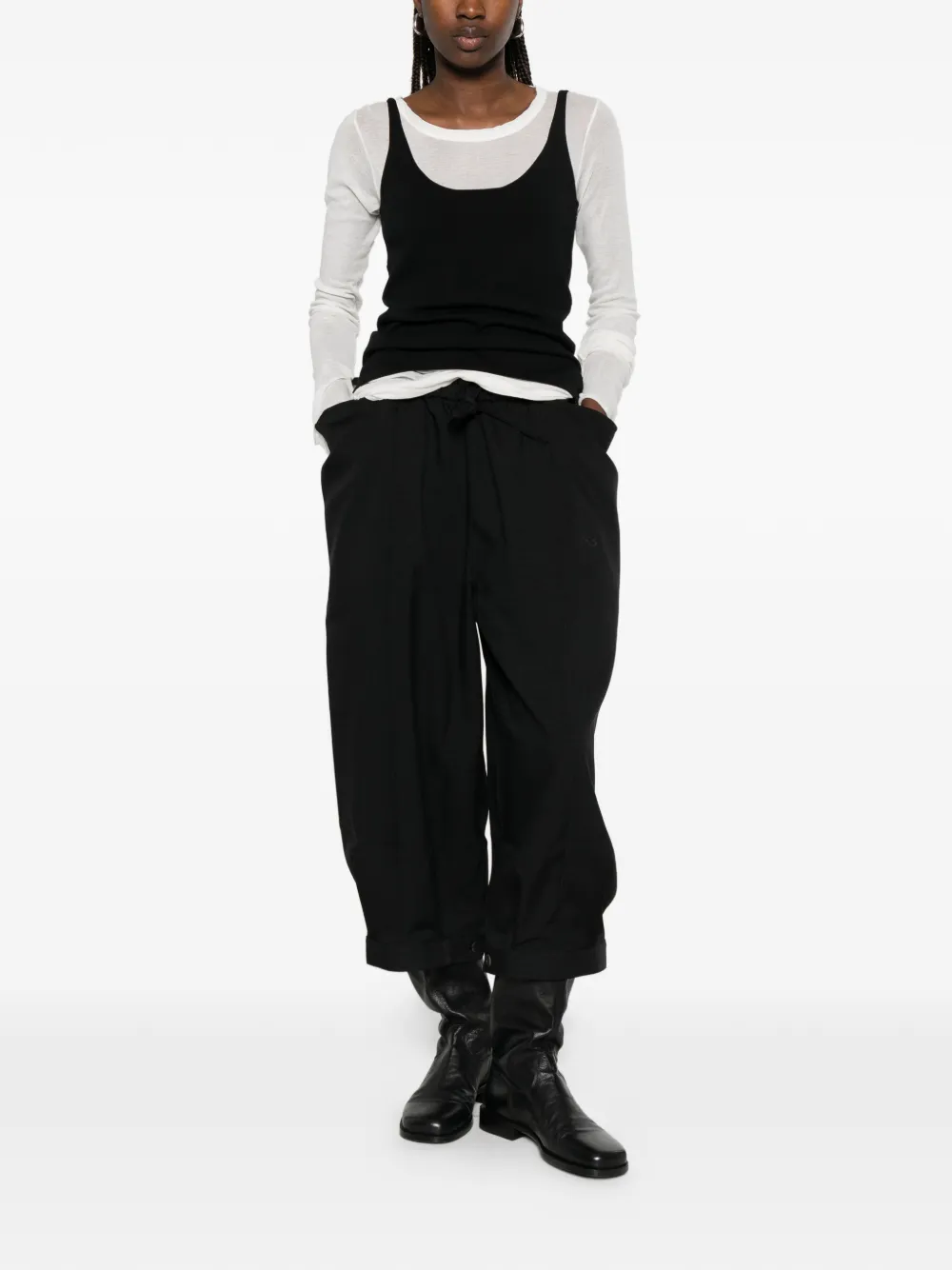 Y-3 Culotte met trekkoord Zwart