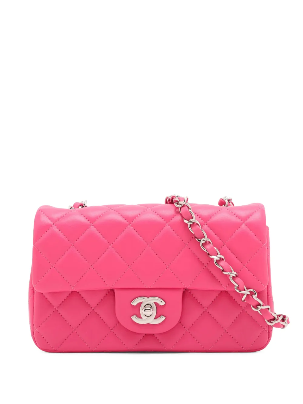CHANEL Pre-Owned 2019 Mini Rectangular Classic Lambskin Single Flap crossbody bag - Rosa